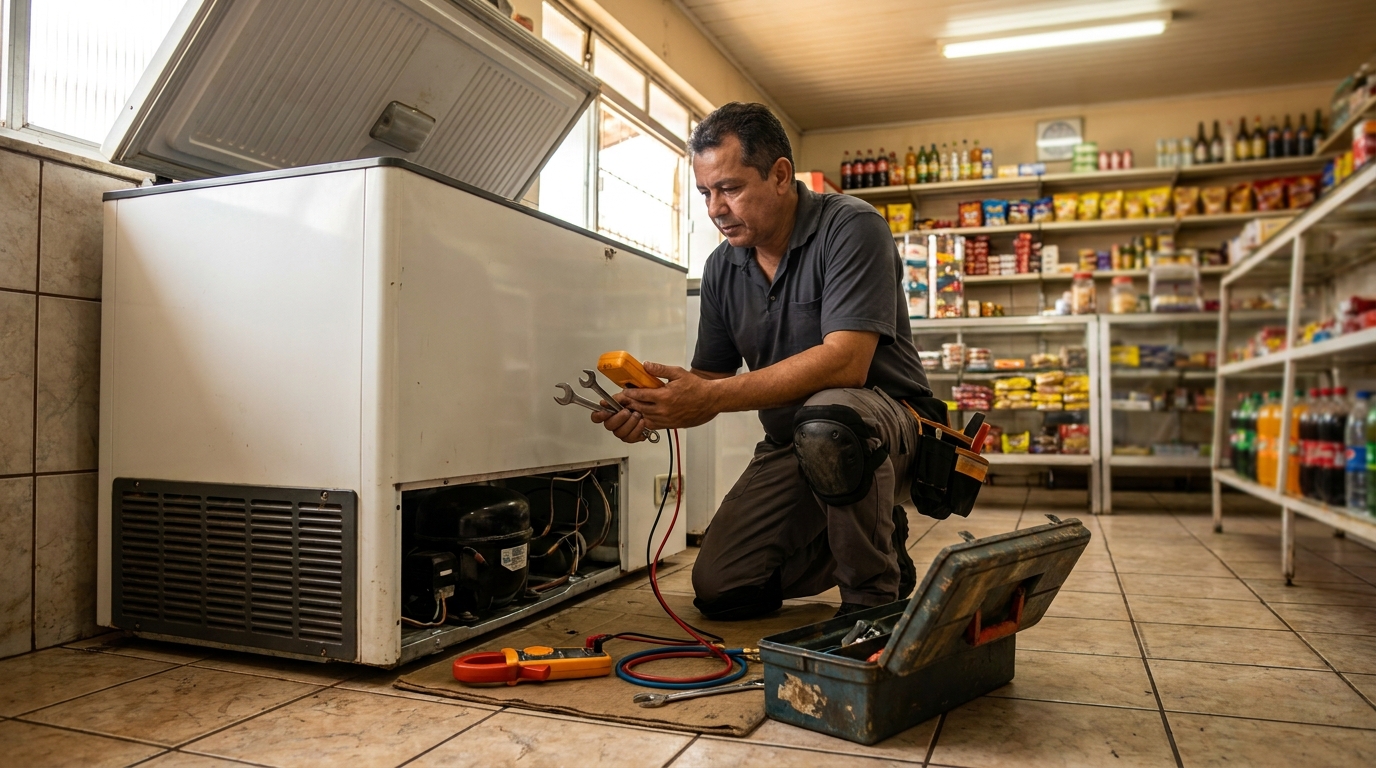 Técnico de conserto de freezer em residência em Brasília‑DF